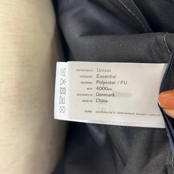 RAINS UNISEX  HOODED RAIN JACKET NAVY SZ L/XL - Picture 11 of 14